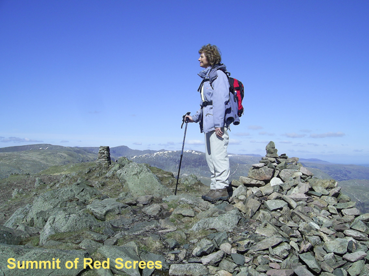 summit trig point of Red Screes